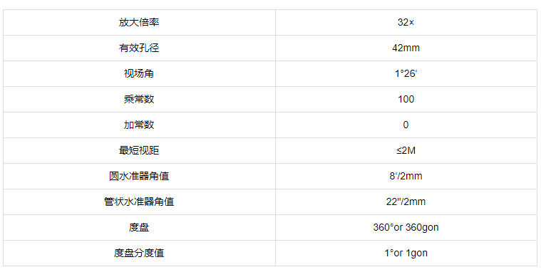 鐘光DSJ3-Z激光水準儀技術參數